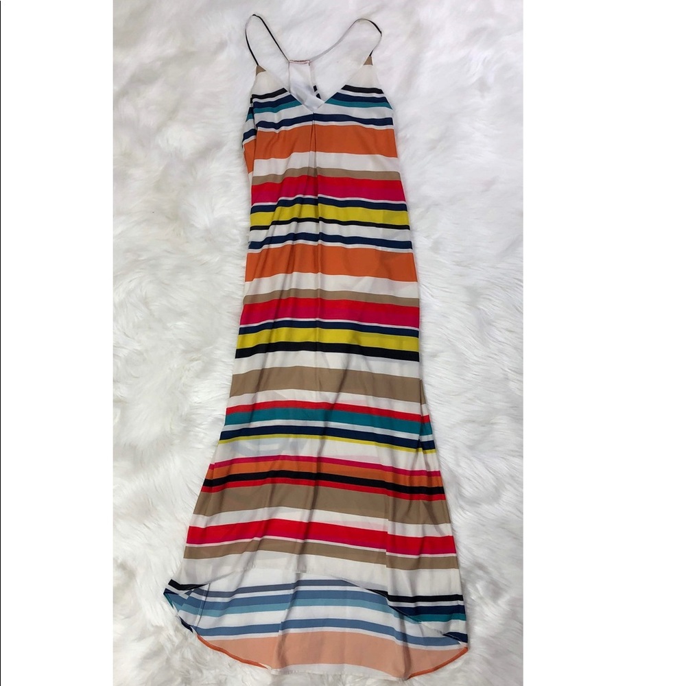 Alice + Olivia Cortes Dress Carnival Stripe Rainbow Sz XS